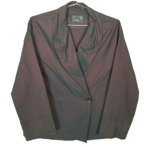 OSKA Women Blazer Jacket Sz 2 US L Regular Brown Satin Chameleon Event‎ Party